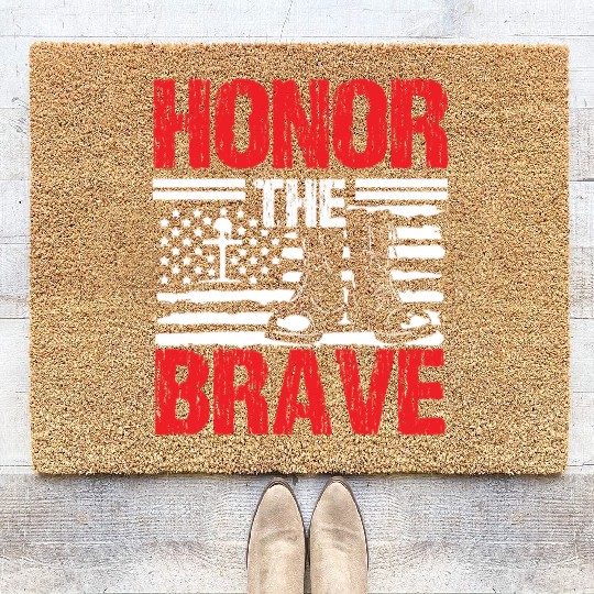 Soldier honor the brave military army veteran Coir Doormats