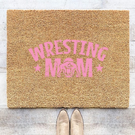 Wrestling Mom Show Ring Fight Drama Coir Doormats