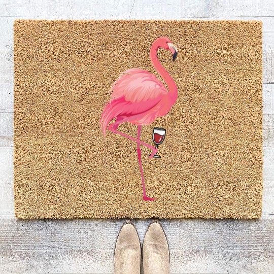 Flamingo Wine Coir Doormats