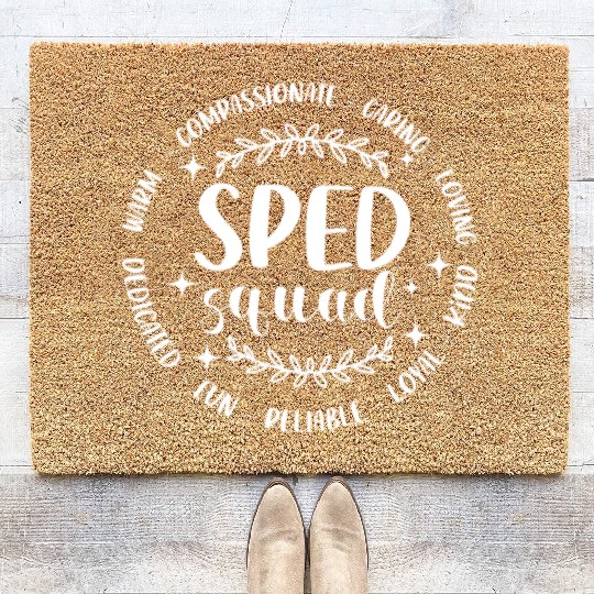 Sped Squad Special Education Teacher Back To Schoo Coir Doormats