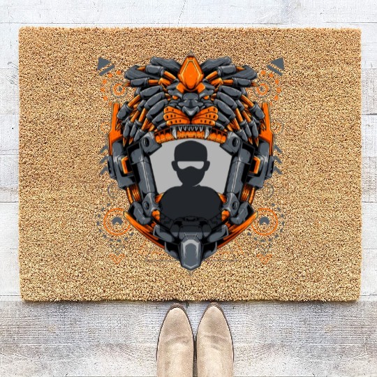 border avatar lion cyberpunk WKJXVY Coir Doormats