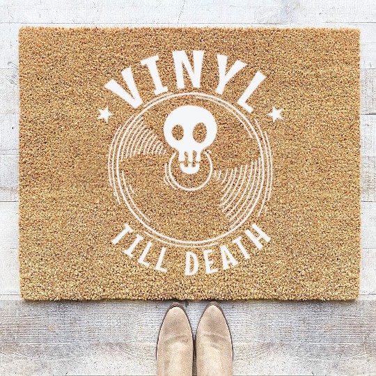 Vinyl till Death Record Music Song Coir Doormats