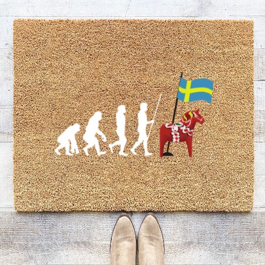 Sverige Sweden Swedish Dala Horse Dalecarlian Coir Doormats