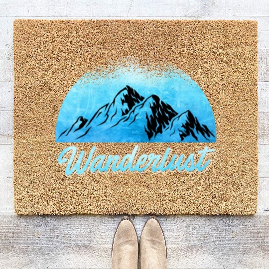 Wanderlust Mountaineer Hiker Summit sport Coir Doormats