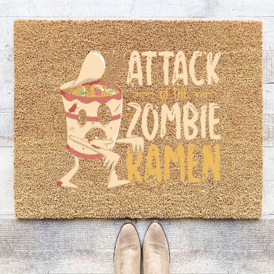 Halloween Ramen Zombie Food Ramen Lover Food Coir Doormats