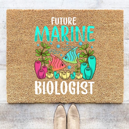 Ocean Biology Funny Kids Children Future Marine Bi Coir Doormats