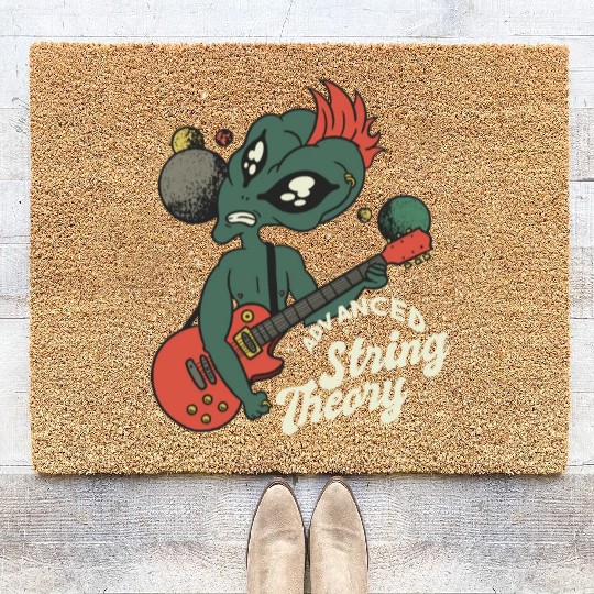 Alien Guitar Nerd Ufo Punk String Theory Coir Doormats