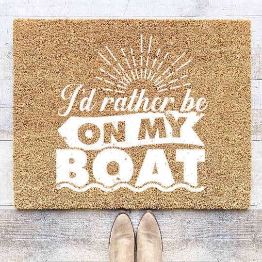 Sailor Angler Captain Yacht Boat Boat Ship Sailing Coir Doormats