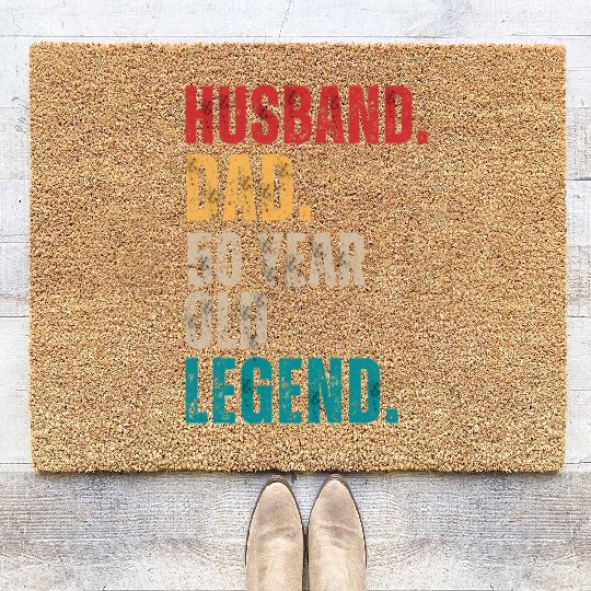 Funny 50th Birthday For Men Gifts Vintage Dad Coir Doormats