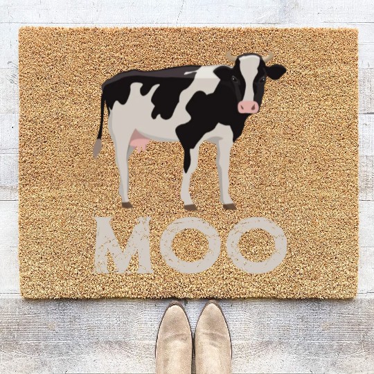Moo Cow Lover Famer Cattle Ranch Dairy Farming Coir Doormats