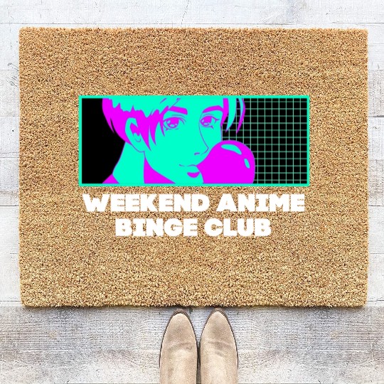 Weekend Anime Binge Club Kawaii Japanese Cute Japa Coir Doormats