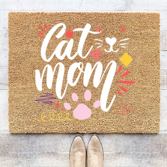 lover Cat mom, Best Cat Mom, Cats Mommy Coir Doormats
