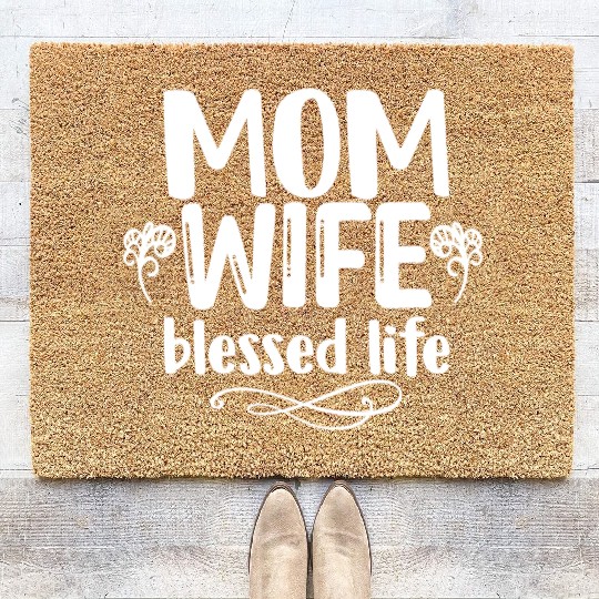 Mom Wife blessed life Coir Doormats