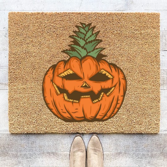 Halloween Pineapple Pumpkin Coir Doormats
