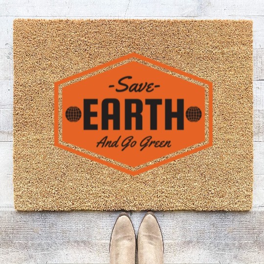 Earth Day Save The Earth And Go Green Nature Coir Doormats
