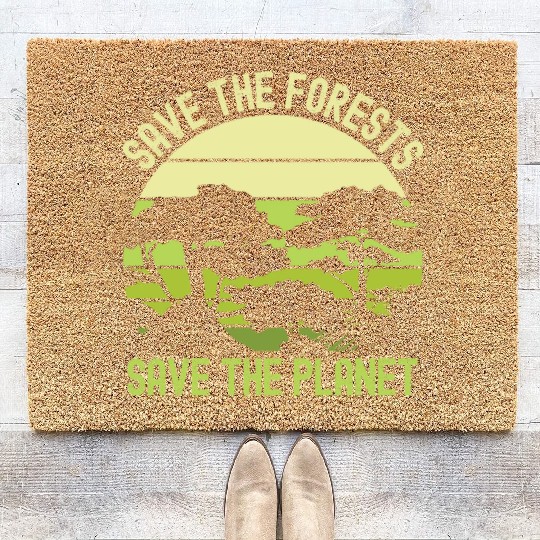 Earth Day Save The Forests Save The Planet Nature Coir Doormats