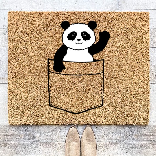 Travel Chest Bag Panda Bear Waving Friendly Coir Doormats
