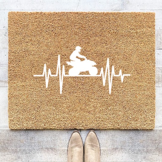 ATV Heartbeat Four Wheeler Quad Biker Rider Coir Doormats