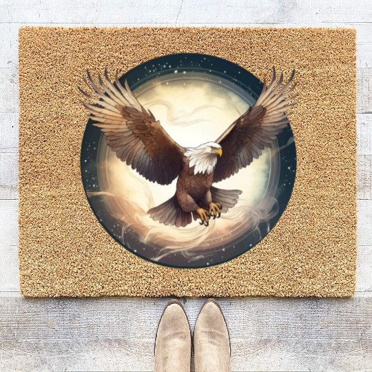 Flying Bald Eagle Coir Doormats
