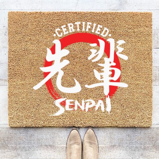Certified Senpai Japanese Manga Anime Lover Otaku Coir Doormats