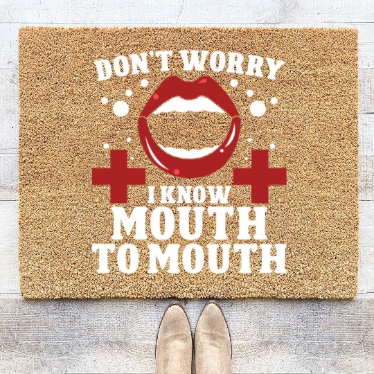 Lifeguard mouth to mouth swimming pool guard Coir Doormats