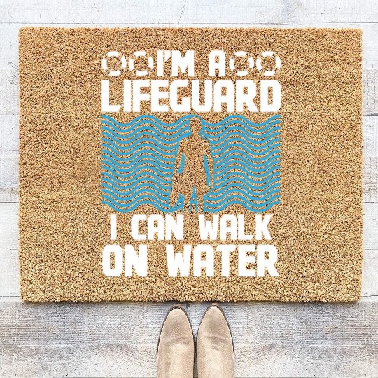 Lifeguard can walk on water swimming pool guard Coir Doormats