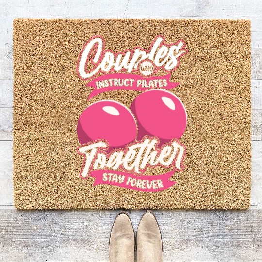 Pilates Instructor Teacher Couple Coir Doormats