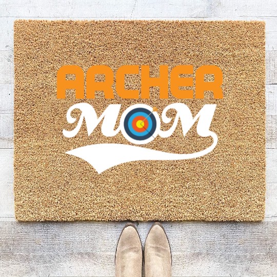 Archer Mom Bow & Arrows Target Archery Coir Doormats
