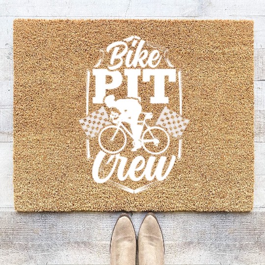 Bike Pit Crew Bicycle Bike Race Cycling Racing Coir Doormats