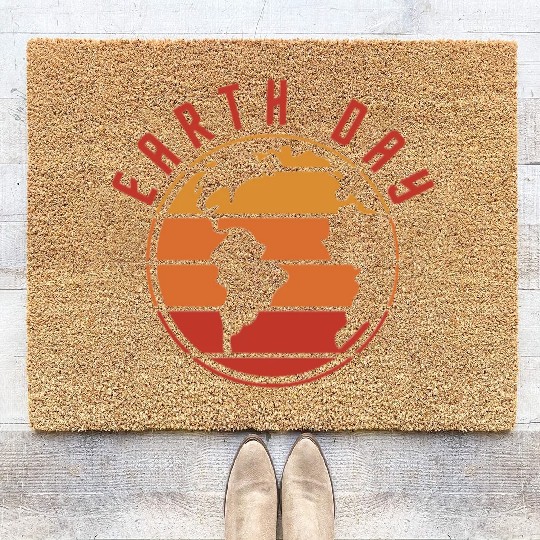 earth day 2023 vintage design Coir Doormats for