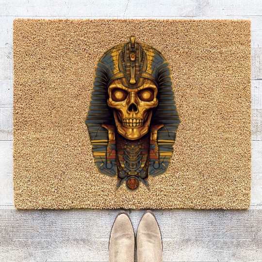 Pharaoh Egypt Skull Death Mask Gift Idea Coir Doormats