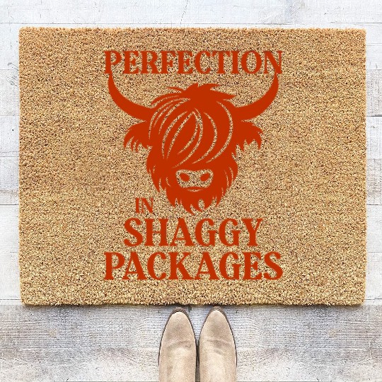 Perfection In Shaggy Packages Highland Cow Coir Doormats