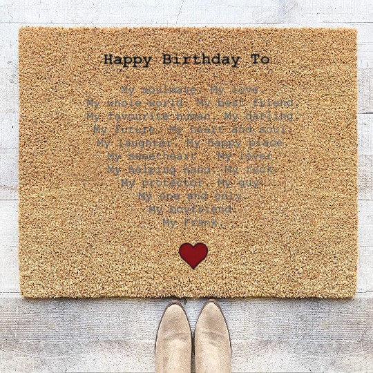 Happy Birthday To My Soulmate and Love Coir Doormats