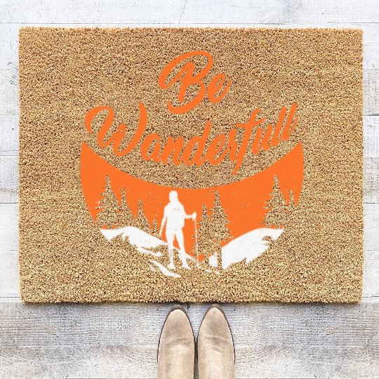 Wanderlust Be Wanderfull Mountain Fan Hiking Coir Doormats