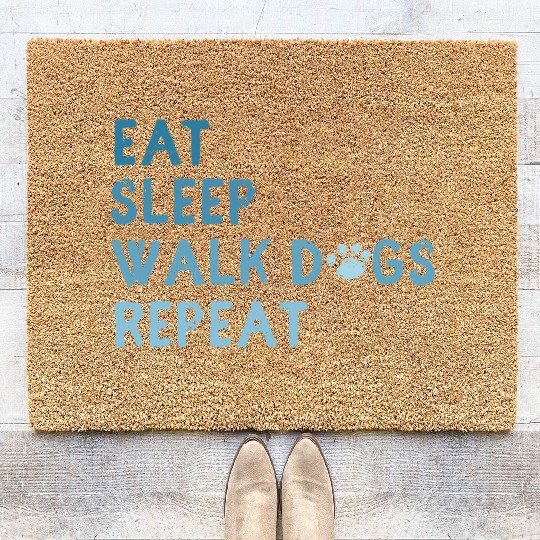 Eat Sleep Walk Dog Repeat Walking Coir Doormats dog owne