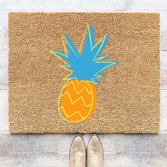 Neon Pop Art Pineapple Frenzy tumblr Coir Doormats