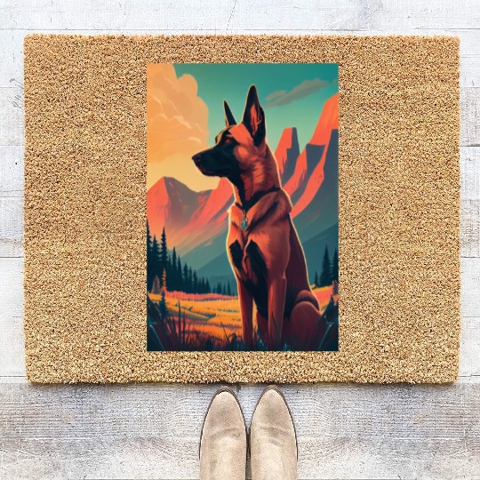 Belgian Malinois Nature Coir Doormats