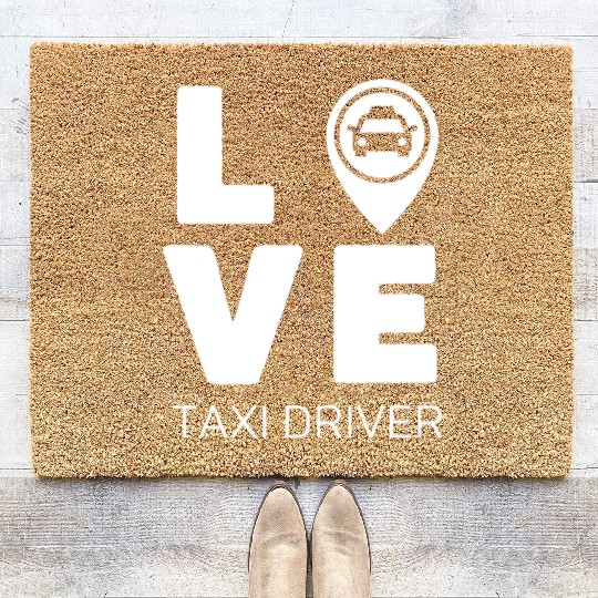 Love Taxi Driver Coir Doormats