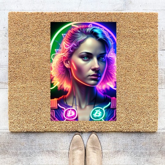 Bitcoin Woman Coir Doormats