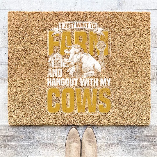 Animal Farmer Funny Cow Coir Doormats
