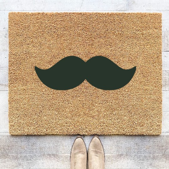 dark green mustache black man november bike Coir Doormats