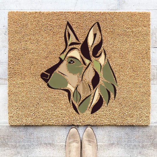GERMAN SHEPHERD ART PUPPY DOG ANIMALS ART Coir Doormats
