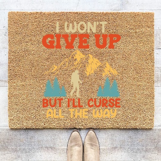Mountaineer funny Wanderlust Mountain fan Hiking Coir Doormats