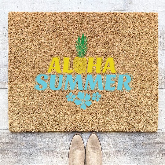 Aloha Summer Pineapple sweet Fruit tropical Coir Doormats