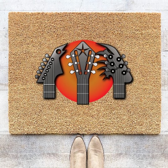 Three Metal Guitars Coir Doormats