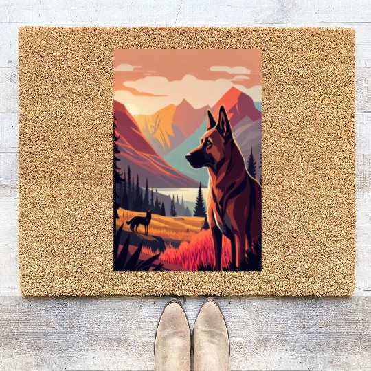 Belgian Malinois Nature Coir Doormats