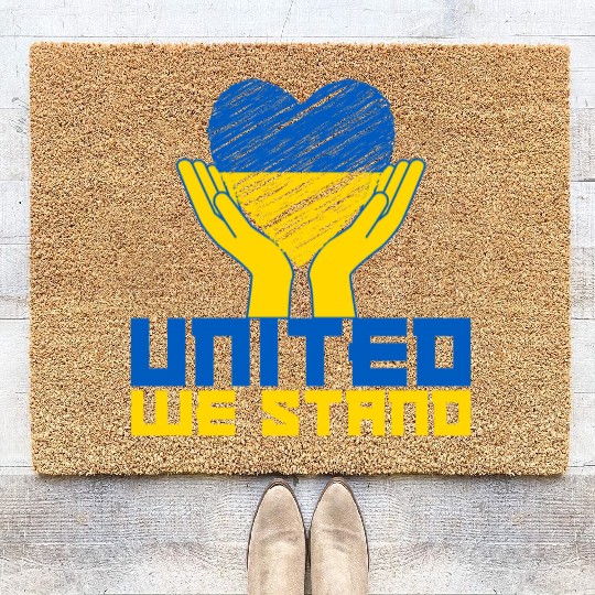 United we stand! US Solidarity for Ukraine Coir Doormats