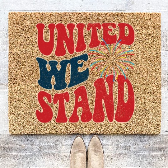 United We Stand 2 - USA Independence 4th of July Coir Doormats