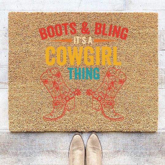 Boots & bling. it's a cowgirl thing Coir Doormats