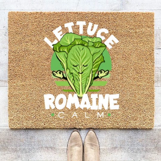 Lettuce Romaine Calm Mindfulness Vegan Yoga Lover Coir Doormats